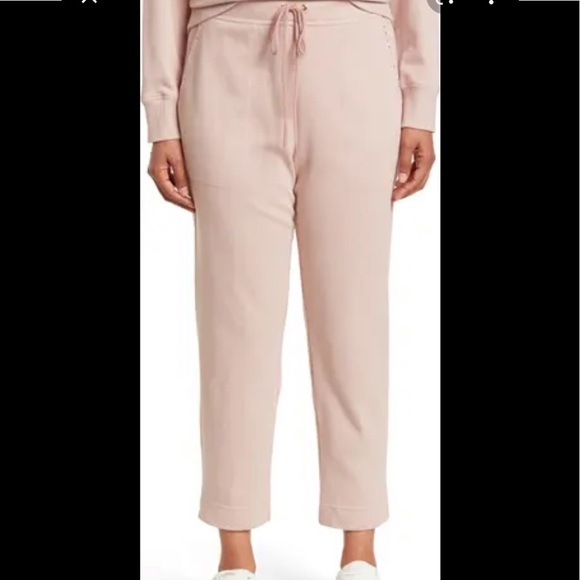 NWT St. John Collection Cotton French Terry Pants in Rose Quartz …